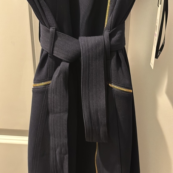 NWT Calvin Klein Navy Dress w/gold zippers (6) - Picture 3 of 7